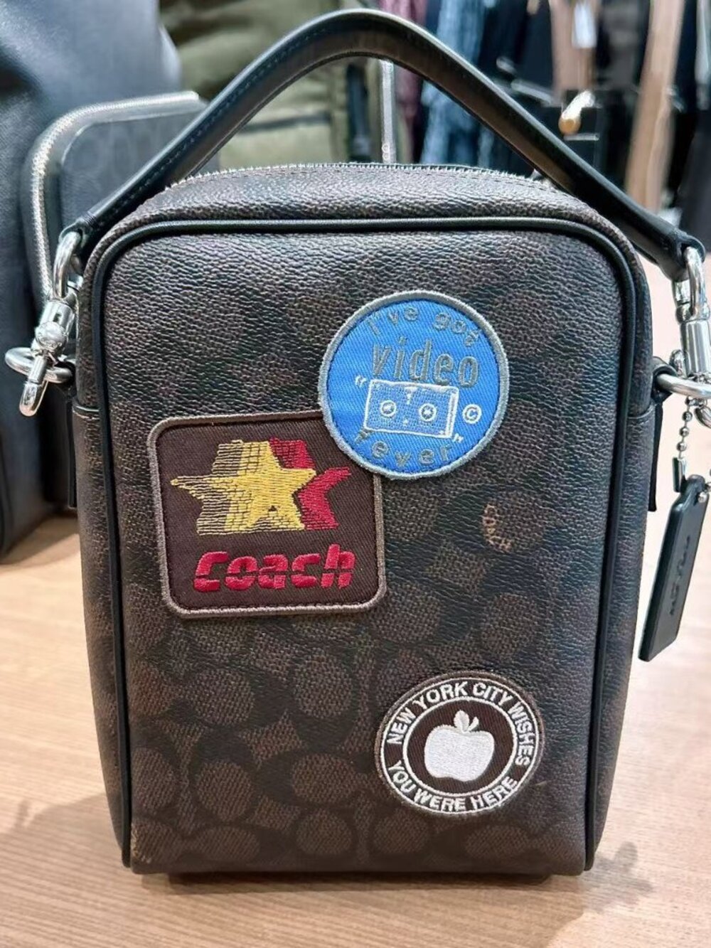 NWT Coach Tristan Crossbody Bag 14 In Signature Canvas With Patches CFR93